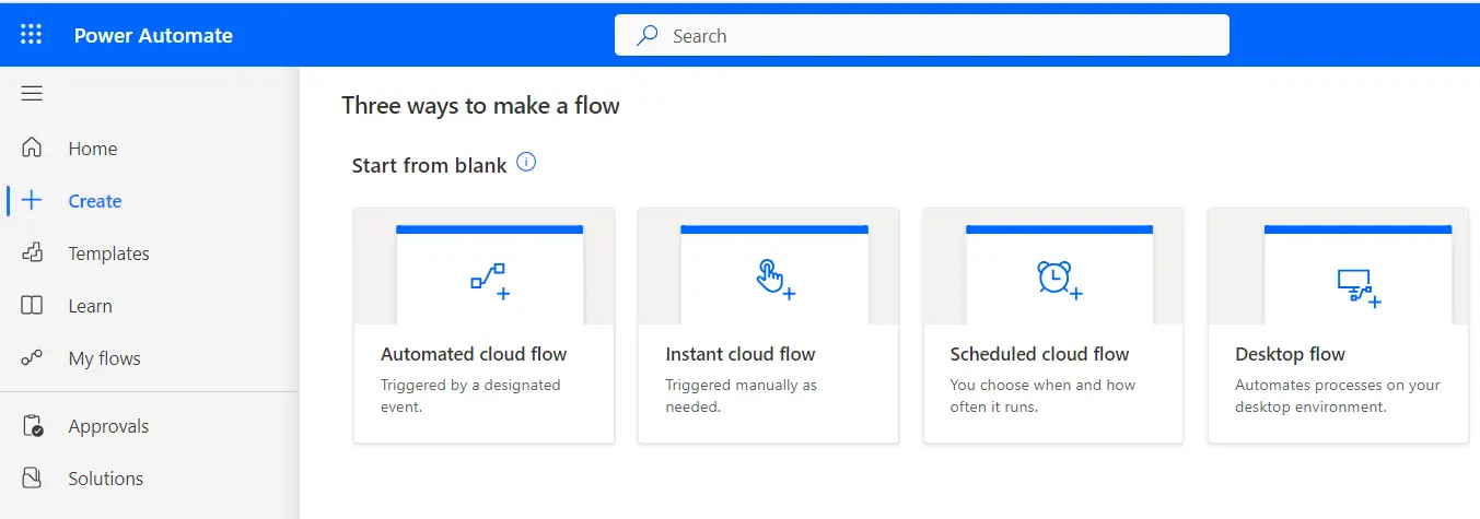 Creating Flows from Scratch using Different Types of Triggers
